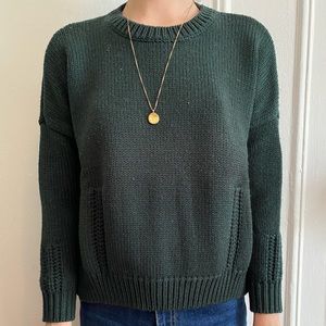 Chunky knit crew neck sweater